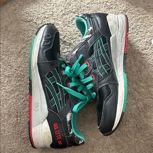 Asics Black and Teal Sneakers
